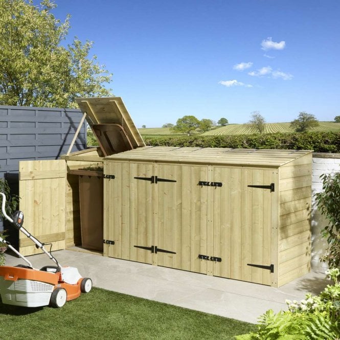 Rowlinson Premier Shiplap Quadruple Bin Store