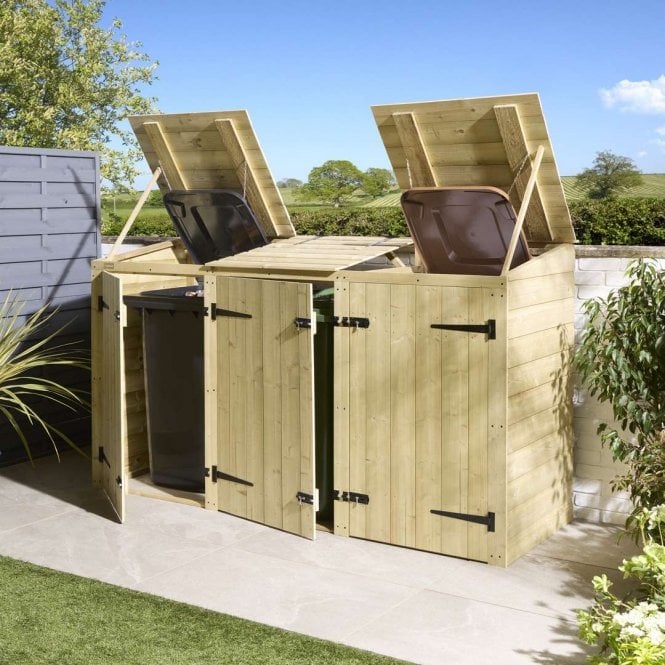 Rowlinson Premier Shiplap Triple Bin Store