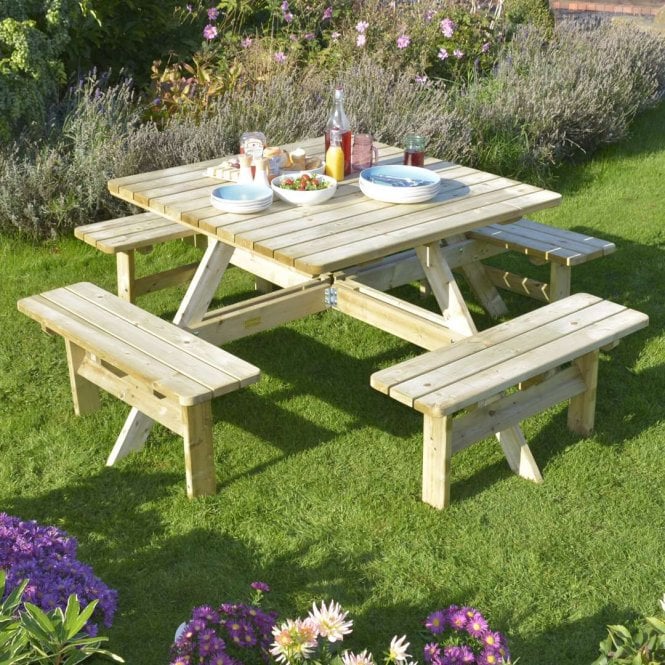 Rowlinson Square Picnic Table with 35mm Parasol Hole 1980mm