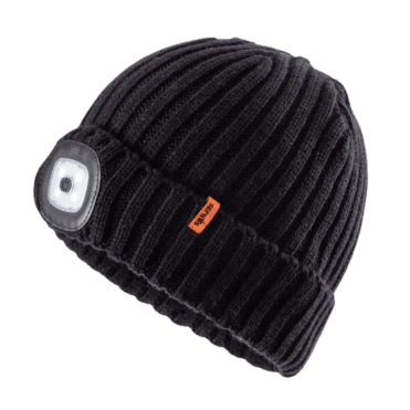 Black Head Torch LED Beanie Hat
