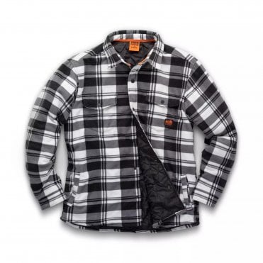 Black/White Worker Padded Checked Shirt