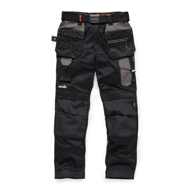 Scruffs Pro Flex Work Trousers Black - Sizes 28-40