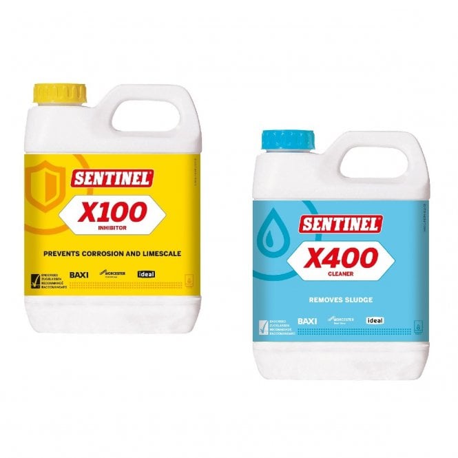 Sentinel High Performance Central Heating Cleaner & Protector Pack X400 X100