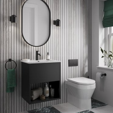 Arcade Grey Oak Wood Slat Laminate PLY Shower Panel 2400 x 600mm ProClick - SW108