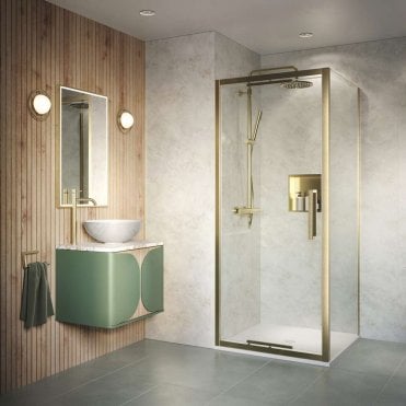 Arcade Oak Wood Slat Laminate PLY Shower Panel 2400 x 600mm ProClick - SW106