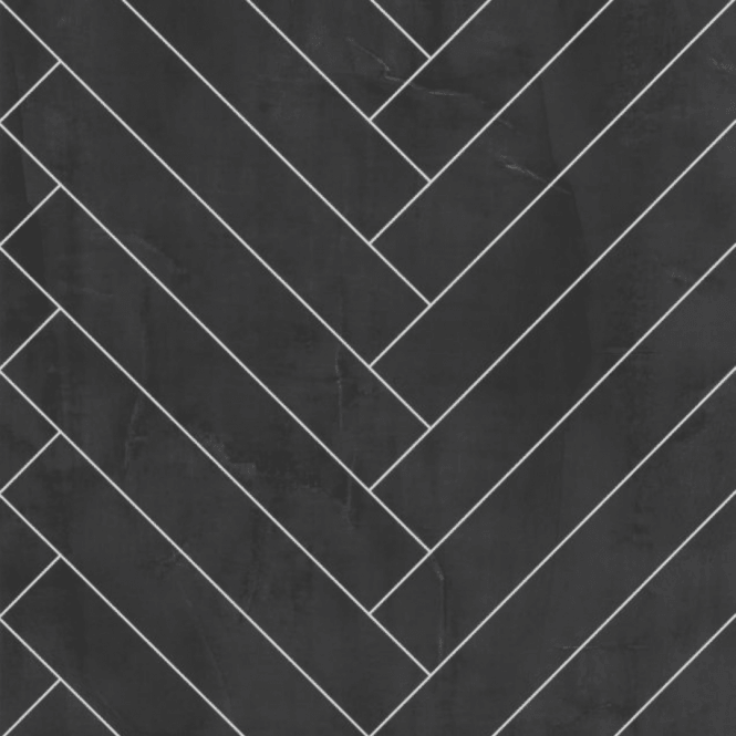 Showerwall Black Velvet Satin Herringbone Laminate Shower Wall Panel - 2400 x 600mm ProClick - SWT14