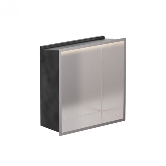 Showerwall Brushed Stainless 305mm x 305mm x 120mm Square Integrated Niche with LED Light