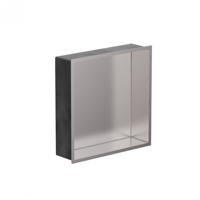 Showerwall Brushed Stainless 305mm x 305mm x 80mm Square Slimline Integrated Niche