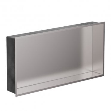 Brushed Stainless 610mm x 305mm x 80mm Square Slimline Integrated Niche