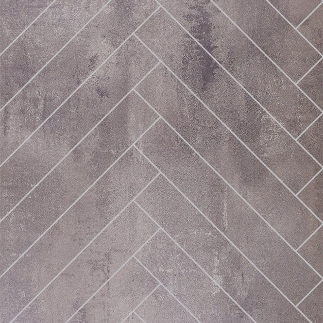Showerwall Cement Herringbone Laminate Shower Wall Panel - 2400 x 600mm ProClick - SWT04