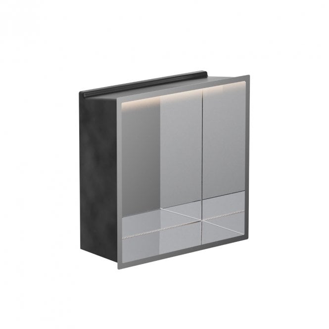 Showerwall Chrome 305mm x 305mm x 120mm Square Integrated Niche with LED Light