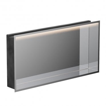 Chrome 610mm x 305mm x 80mm Square Slimline Integrated Niche with LED Light