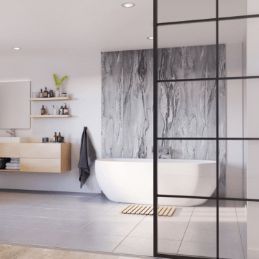 Grey Volterra Gloss Laminate PLY Shower Wall Panel - SW53
