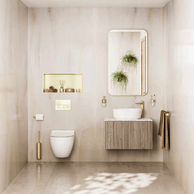 Showerwall Indiana Limestone Hydrocore Waterproof Shower Wall Panel - SW94