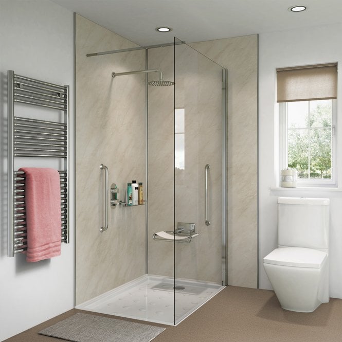 Showerwall Ivory Marble Laminate Shower Wall Panel - SW26