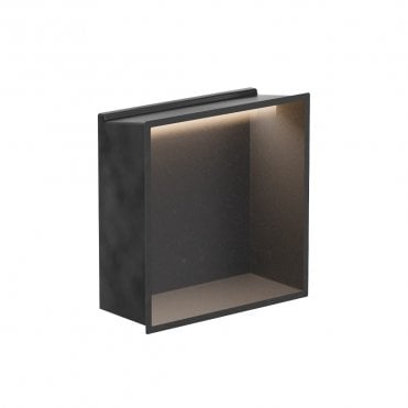 Matt Black 305mm x 305mm x 120mm Square Integrated Niche with LED Light