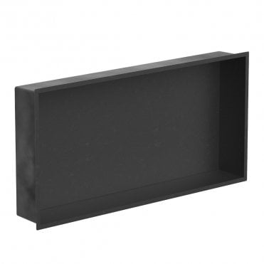 Matt Black 610mm x 305mm x 80mm Square Slimline Integrated Niche