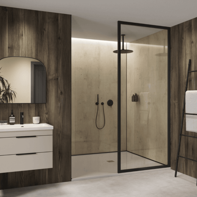 Showerwall Mocha Pine Hydrocore Waterproof Shower Wall Panel - SW95
