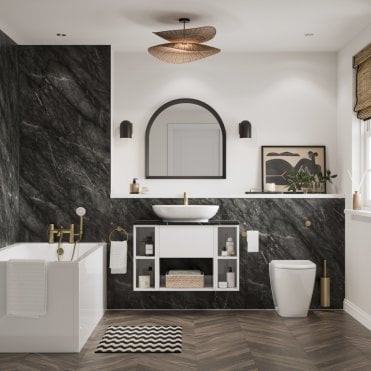 Nero Marble Laminate PLY Shower Wall Panel  - SW85
