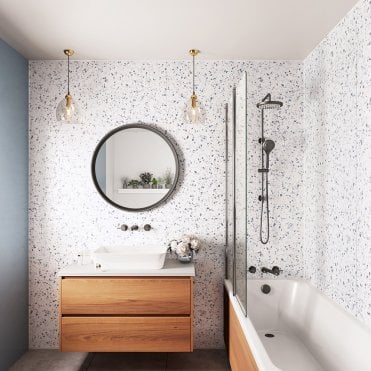 Positano Blue Terrazzo Laminate PLY Shower Wall Panel - SW75