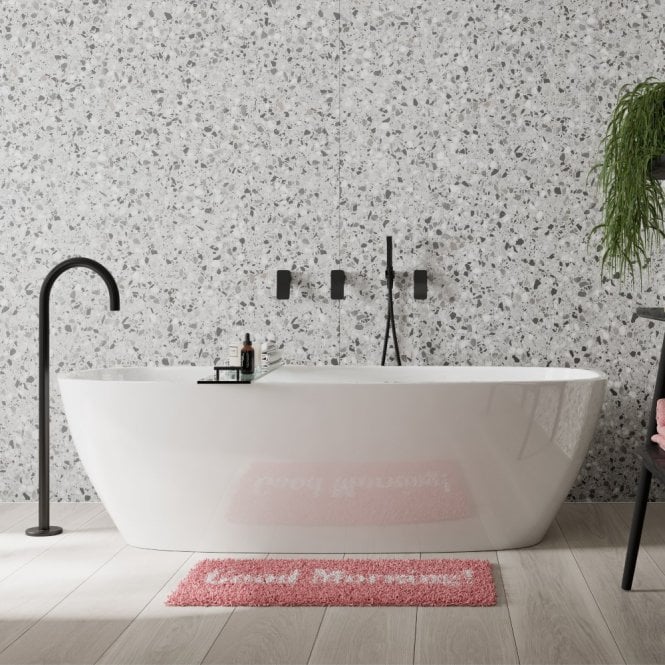 Showerwall Positano Grey Terrazzo Laminate Shower Wall Panel - SW76
