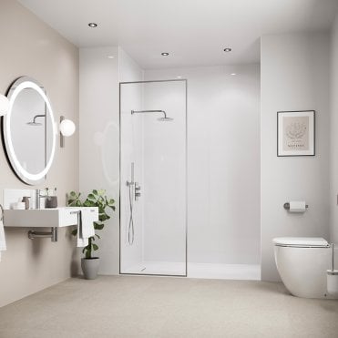 White Gloss Laminate PLY Shower Wall Panel - SW37