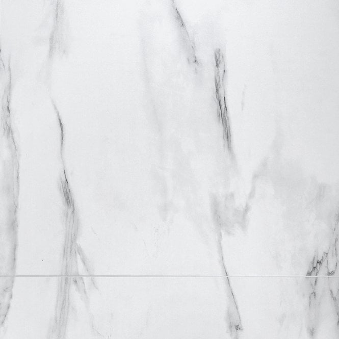 Showerwall White Marble Square Tile Laminate Shower Wall Panel - 2400 x 600mm ProClick - SWT08