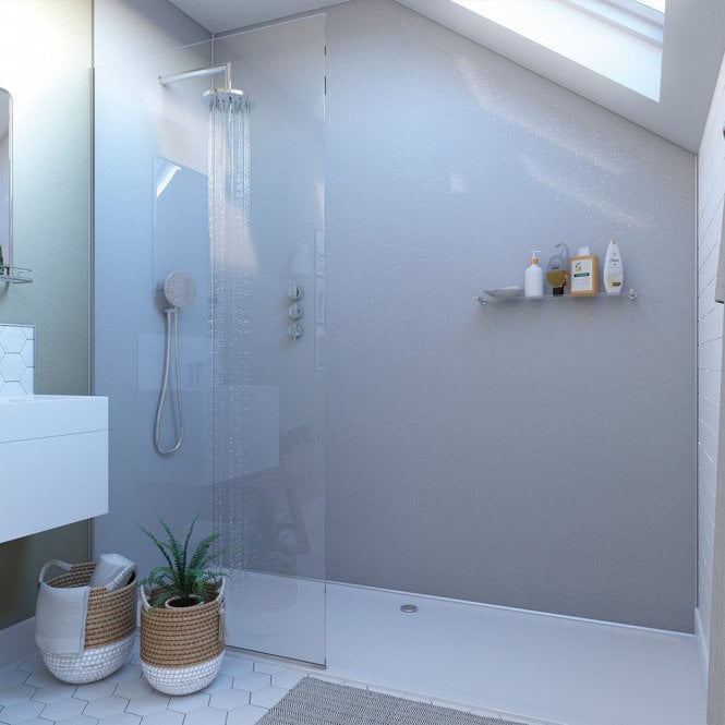 Showerwall White Sparkle Laminate PLY Shower Wall Panel - SW10