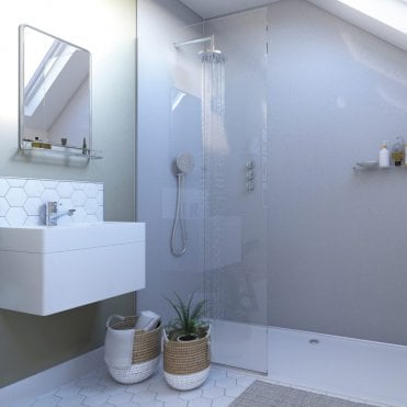 White Sparkle Laminate Shower Wall Panel - SW10