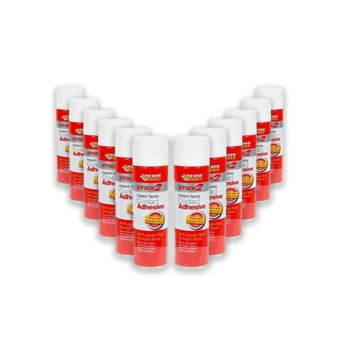 Sika 12 x Stick2 Instant Spray Contact Adhesive 500ml 