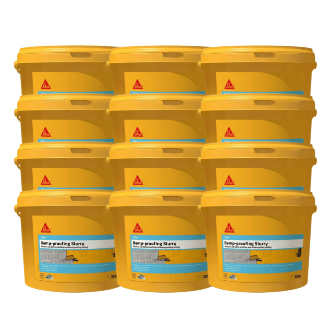 Sika 12x 20kg Damp Proofing Slurry Grey Tub