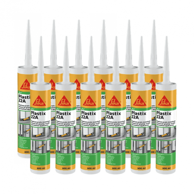 Sika 12x 300ml Plastix 22A Premium Grade Silicone Sealant - Anthracite