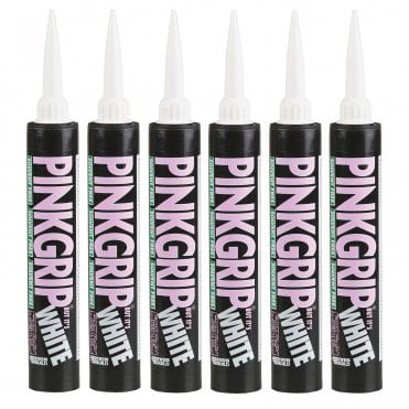 12x 380ML Pinkgrip But Its White Fill Grab Adhesive Solvent Free