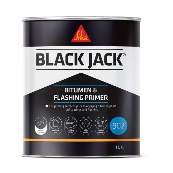 Sika 1L Black Jack 902 Black Bitumen & Flashing Primer