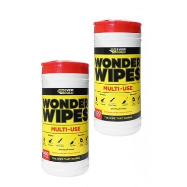2 x Multi-Purpose Wonder Wipes - 100 Tub