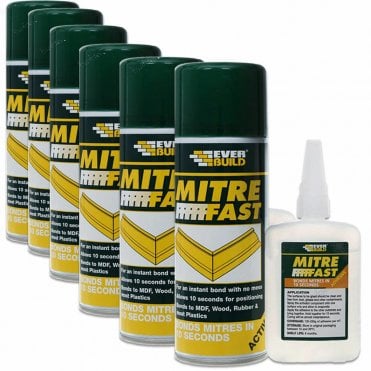 400ML Jumbo Mitre Fast Fix Super Glue Bonding Kit 100G Glue Activator Pack of 6