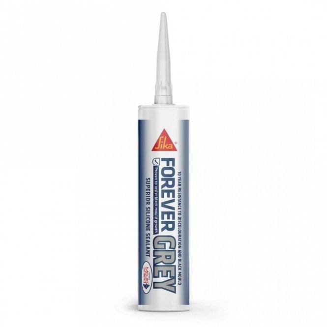 Sika 4x 295ml Forever Grey Anti-Mould Silicone Sealant - 10-Year Guarantee