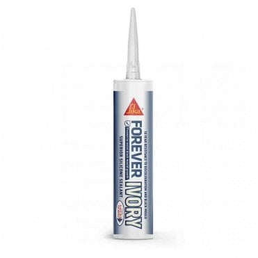 4x 295ml Forever Ivory Anti-Mould Silicone Sealant - 10-Year Guarantee