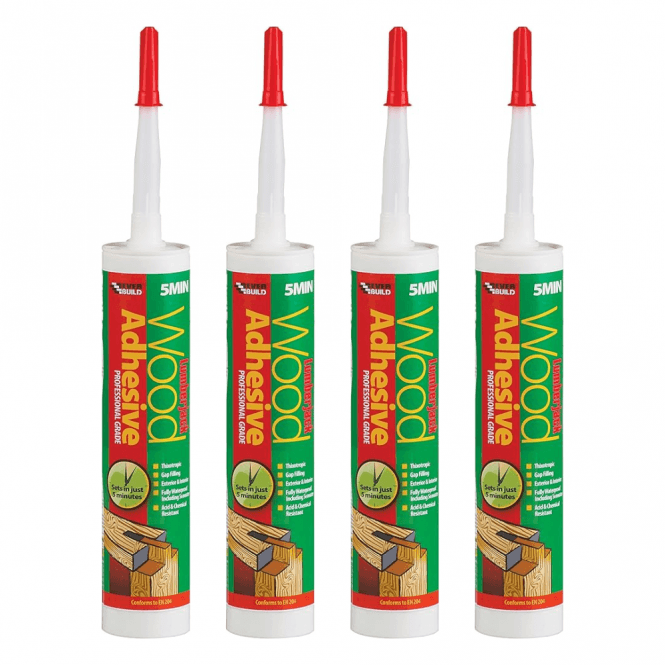 Sika 4x 310ML Lumberjack Polyurethane Wood Adhesive Gel - 5-Minute Setting