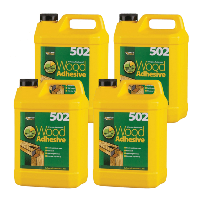 Sika 4x 5L 502 PVA Weatherproof Wood Adhesive/Glue