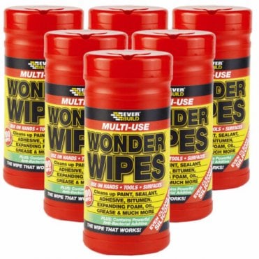 6 x Multi-Purpose Wonder Wipes Hand Cleaners For Oil & Grease - 100 Tub