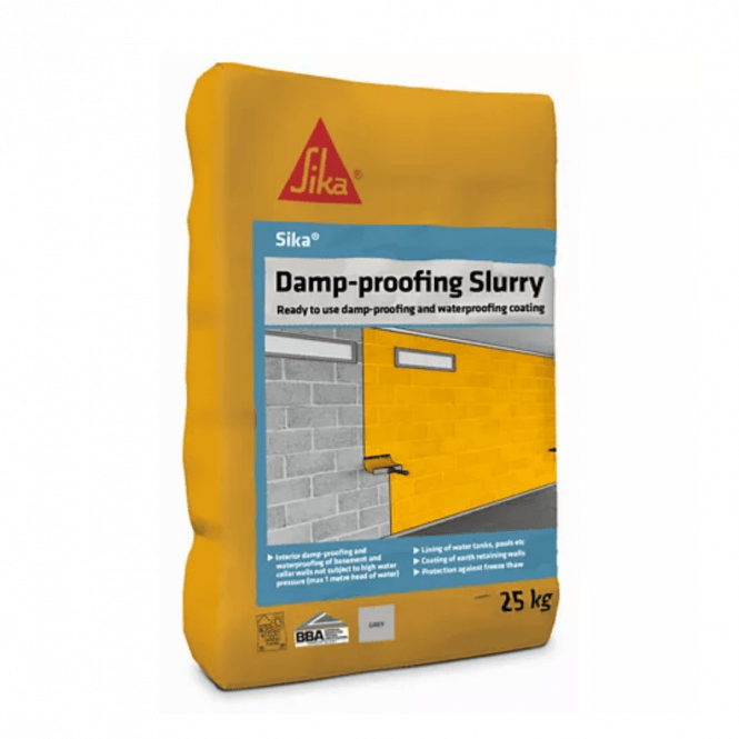 Sika Damp Proofing Slurry, Grey, 25Kg