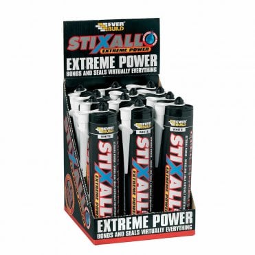 12 x Stix All Black MS Polymer Grab Sealant Adhesive 290ml