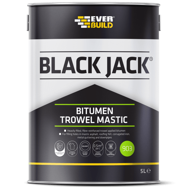 Sika 1L 903 Black Bitumen Trowel Mastic Roof Sealing & Filling