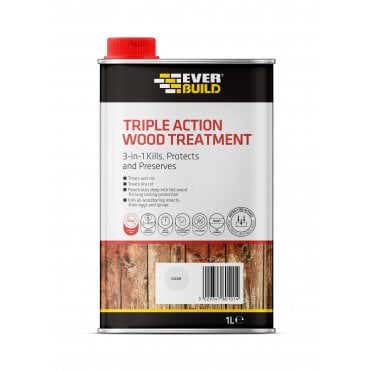 1L Triple Action Wood Treatment Preserver Dry & Wet Rot Decay