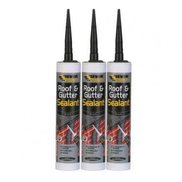 3x Roof & Gutter Waterproof Adhesive Sealant Black