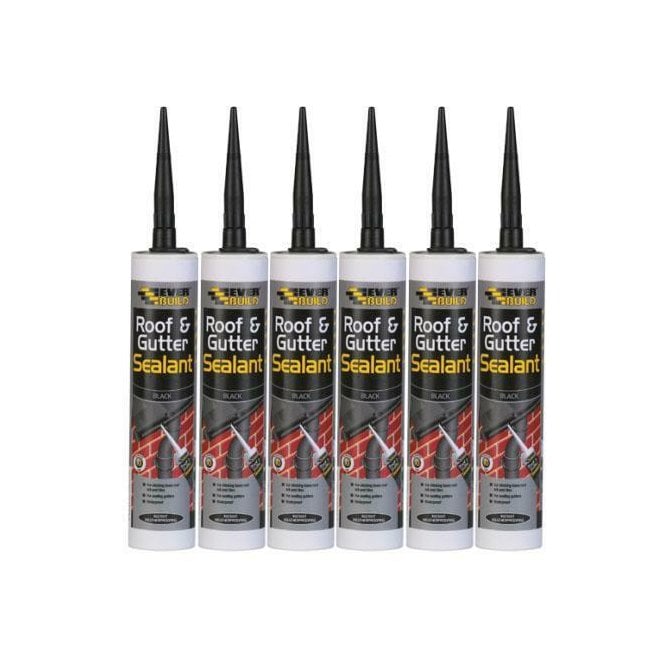 Sika 6 x Roof & Gutter Waterproof Adhesive Sealant Black