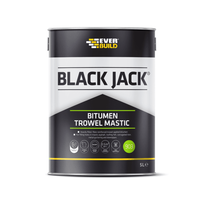 Sika 903 Black Bitumen Trowel Mastic 2.5L Roof Sealing & Filling
