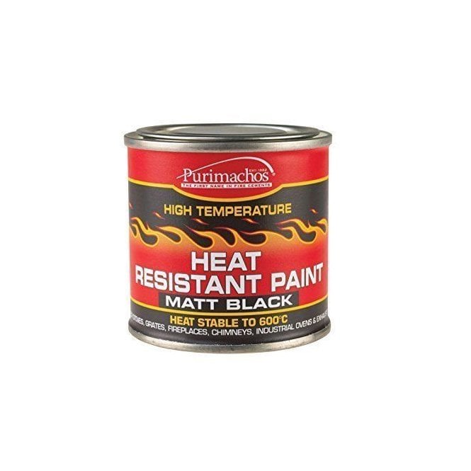 Sika Matt Black Heat Resistant Paint 125ML Fire Oven Stove Engine Exhausts