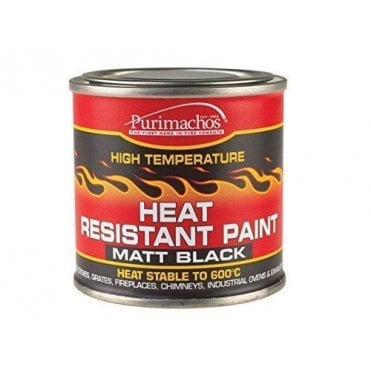 Matt Black Heat Resistant Paint 125ML Fire Oven Stove Engine Exhausts